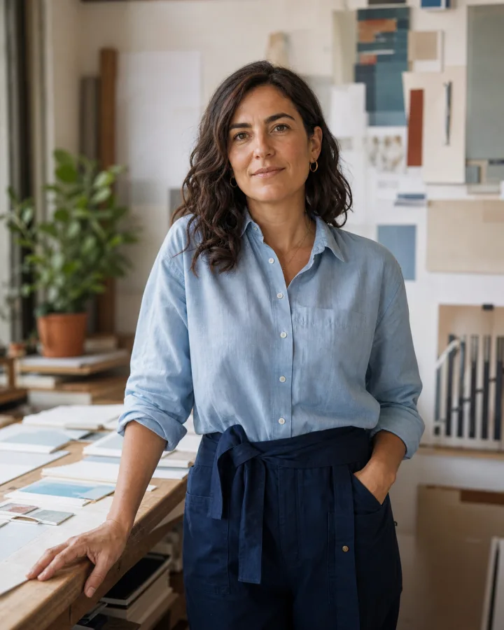 Propietaria de una pequeña empresa en su taller